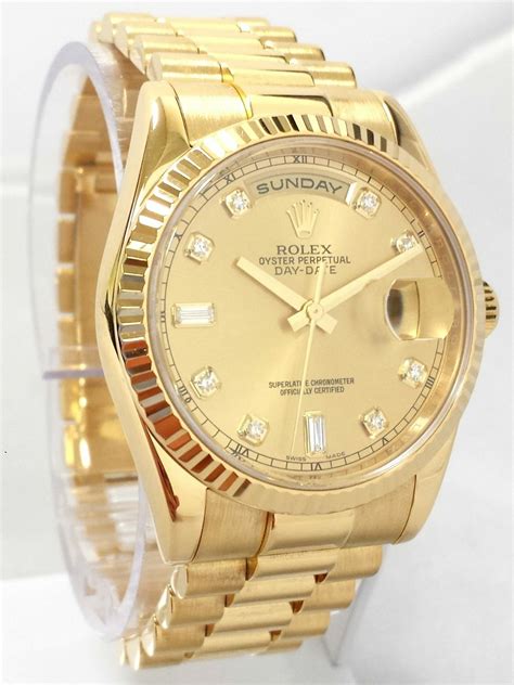 rolex day-date mens watch with diamonds|rolex day date stainless.